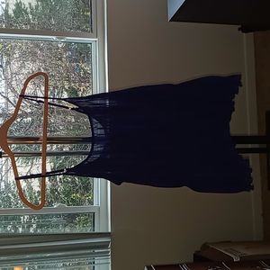 Miss Tina by Tina Knowles ruched & flowy indigo tank